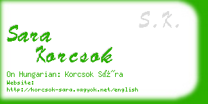 sara korcsok business card